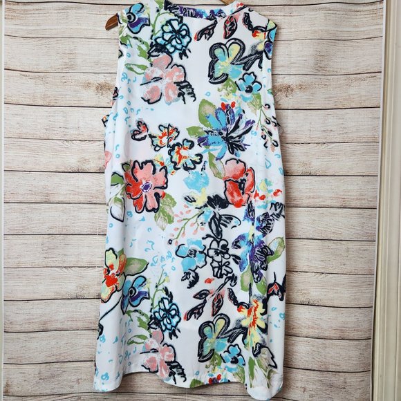 Melissa Mccarthy Seven7 Women's Tunic Dress Multicolor Floral Sleeveless Plus 2X - Picture 8 of 12